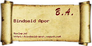 Bindseid Apor névjegykártya