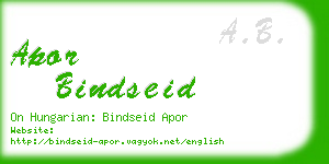 apor bindseid business card